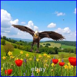 Handmade Metal Art American Bald Eagle Brown Farmhouse Yard Home Garden Decor