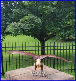 Handmade Metal Art American Bald Eagle Brown Farmhouse Yard Home Garden Decor