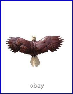 Handmade Metal Art American Bald Eagle Brown Farmhouse Yard Home Garden Decor