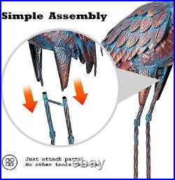 Handmade Metal Crane Sculptures Weather-Resistant Outdoor Bird Statues