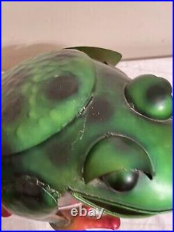 Handmade Metal Yard/Garden Art Frog Sculpture Cooler/Planter
