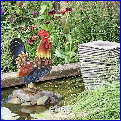 Handmade Rooster Decor Garden Statue Chicken Yard Art Sculpture Outdoor Decors