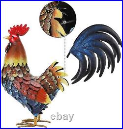 Handmade Rooster Decor Garden Statue Chicken Yard Art Sculpture Outdoor Decors