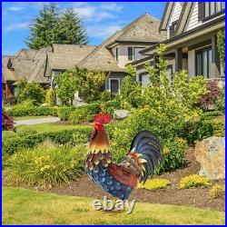 Handmade Rooster Decor Garden Statue Chicken Yard Art Sculpture Outdoor Decors