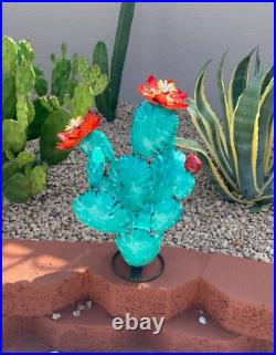 Handpainted Large Metal Prickly Pear Yard Art Garden Decor