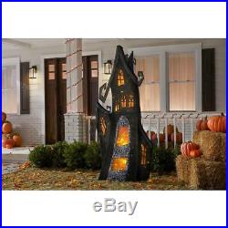 Haunted House 6.5 ft. LED Warm White Yard Decor Weather Resistant Metal Reusable