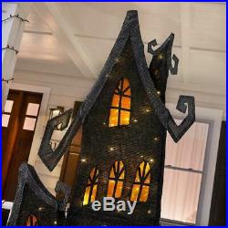 Haunted House 6.5 ft. LED Warm White Yard Decor Weather Resistant Metal Reusable