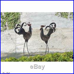 Hen And Rooster Garden Statues Sculptures Patio Decor Lawn Home Yard Ornament