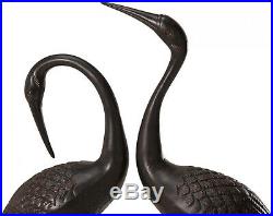 Heron Crane Statues Set of 2 Yard Garden Coastal Lawn Decor Metal Sculpture Bird