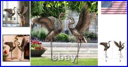 Heron Crane Yard Art Sculpture 46 Metal 2-Pack