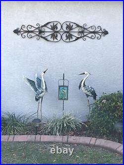 Heron Statues Set of 2 Garden Decor Crane Bird Yard Sculpture Art Outdoor Patio