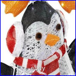 Holiday 7 ft 160-Light LED Stacked Penguin Christmas Yard Sculpture