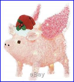Holiday Time Flying Pig Yard Décor Light Up Piggy Christmas Decoration