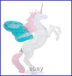 Home Accents Holiday 6 ft Cool White 160-Light LED Unicorn Yard Sculpture