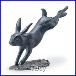 Hopping Rabbit Bunny Sculpture Metal Running Bunny Garden Statue Yard Lawn Decor