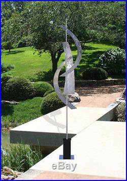 Huge Silver Modern Abstract Metal Sculpture Indoor/Outdoor Home & Yard Decor