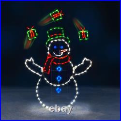 JUGGLING PRESENTS 5' Snowman LED Commercial GRADE MOTION CHRISTMAS YARD DECOR