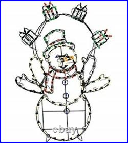 JUGGLING PRESENTS 5' Snowman LED Commercial GRADE MOTION CHRISTMAS YARD DECOR