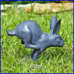 Jumping Rabbit Bunny Sculpture Metal Hopping Bunny Garden Statue Yard Lawn Decor