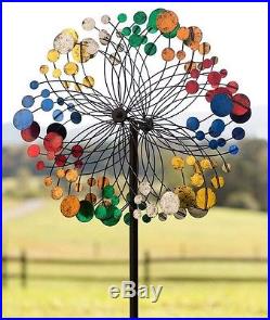Kinetic Wind Spinner Colorful Garden Yard Art Sculpture Windmill Turbine Twister