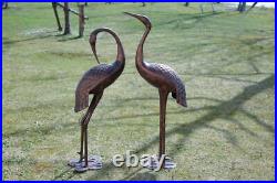 Kircust Crane Garden Sculptures & Statues Large Size Metal Birds Yard Art