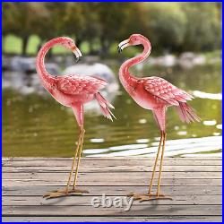 Kircust Flamingo Garden Statues and Sculptures, Metal Birds Yard Art Outdoor for