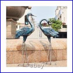 Kircust Garden Crane Statue for Outdoor, Blue Heron Decoy Garden Sculptures a