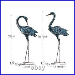 Kircust Garden Crane Statue for Outdoor, Blue Heron Decoy Garden Sculptures a