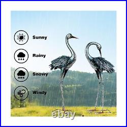 Kircust Garden Crane Statue for Outdoor, Blue Heron Decoy Garden Sculptures a