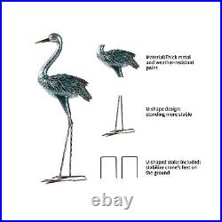 Kircust Garden Crane Statue for Outdoor, Blue Heron Decoy Garden Sculptures a