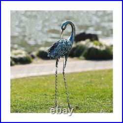 Kircust Garden Crane Statue for Outdoor, Blue Heron Decoy Garden Sculptures a