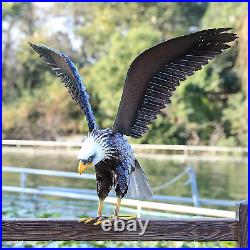 Kircust Garden Sculpture & Statue, Bald Eagle Large Outdoor Statues Metal Yard A