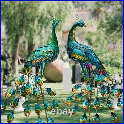 Kircust Peacock Garden Sculpture & Statues Metal Birds Yard Art Lawn Ornament