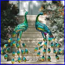Kircust Peacock Garden Sculpture & Statues Metal Birds Yard Art Lawn Ornament