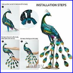 Kircust Peacock Garden Sculpture & Statues Metal Birds Yard Art Lawn Ornament