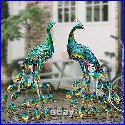 Kircust Peacock Garden Sculpture & Statues Metal Birds Yard Art Lawn Ornament