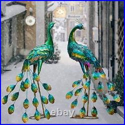 Kircust Peacock Garden Sculpture & Statues Metal Birds Yard Art Lawn Ornament