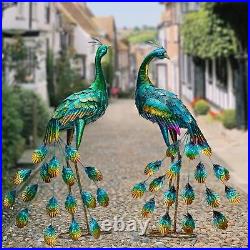 Kircust Peacock Garden Sculpture & Statues Metal Birds Yard Art Lawn Ornament