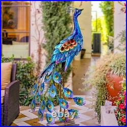 Kircust Peacock Garden Statue and Sculpture Metal Peacock Yard Art Decor Stan