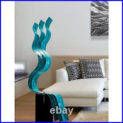 LARGE AQUA SCULPTURE Modern Abstract Metal Garden Decor ORIGINAL Jon Allen