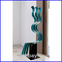 LARGE AQUA SCULPTURE Modern Abstract Metal Garden Decor ORIGINAL Jon Allen