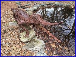 Large Metal Alligator Yard/pond Sculpture