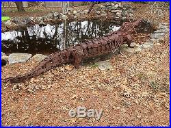 Large Metal Alligator Yard/pond Sculpture