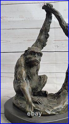 LARGE SIZE Real Bronze Statue KING KONG GORILLA MONKEY Sculpture Garden Yard NR