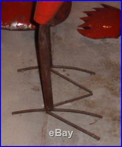 LARGE Welded Rooster Bird Metal Yard Art Lawn Sculpture UNIQUE PIECE