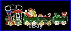 LB International 4-Piece Holographic Lighted Motion Train Set Christmas Yard Art
