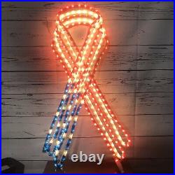 LED American Patriotic Light Display Ribbon Rope Light Outdoor Yard Art 4th July
