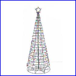 LED Cone Tree Sculpture 6 FT Multi Color Outdoor Yard Christmas Pre Lit Decor