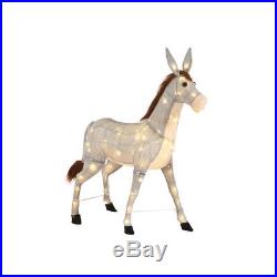 LED LIGHTED TINSEL DONKEY Outdoor Christmas Holiday Yard Sculpture Decoration