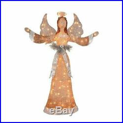 LED Lighted Angel Sculpture Christmas Glittered 3D Yard Decoration Greeter Prop